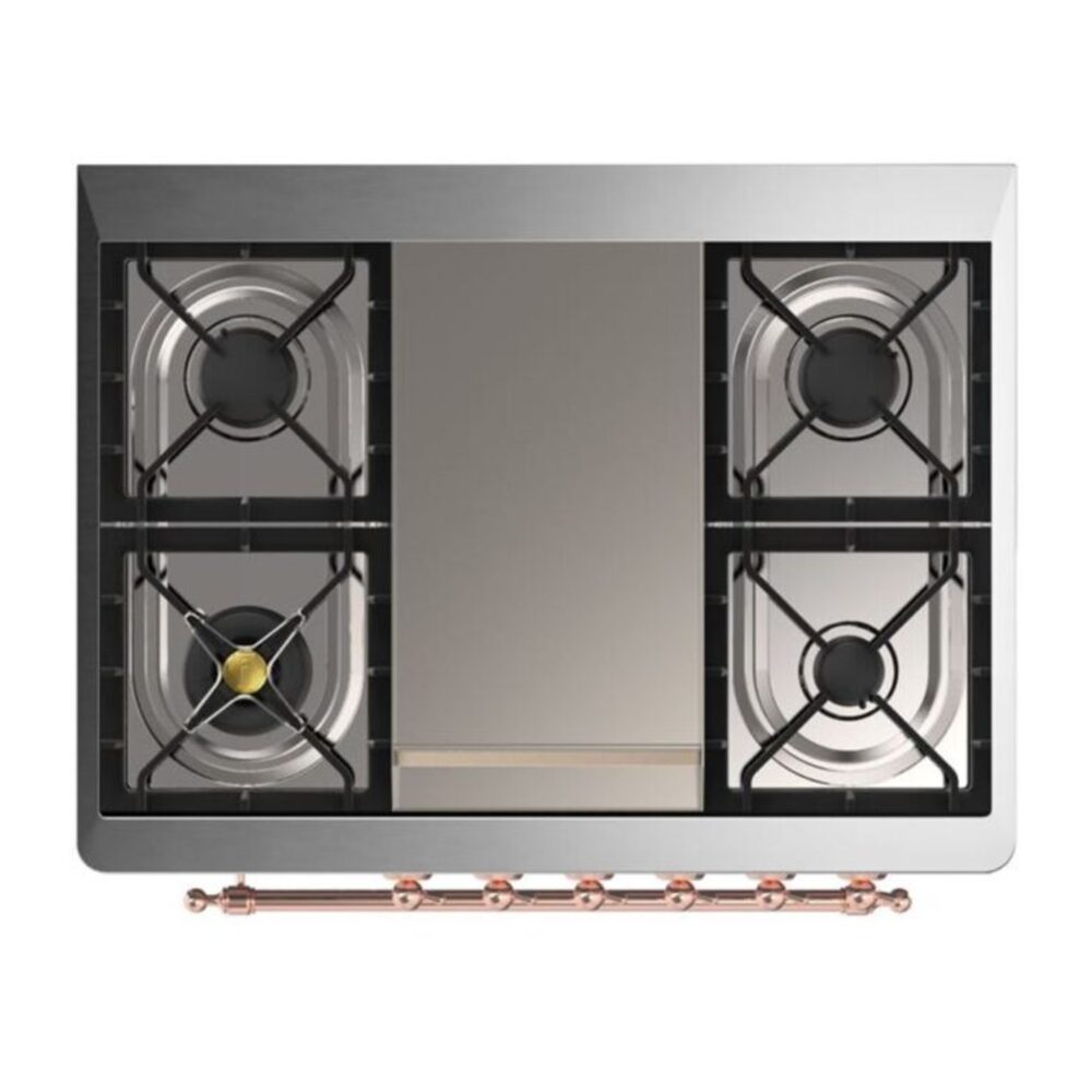 ILVE UM09F Majestic II 36 inch Dual Fuel Range with 6 Burners, Griddle