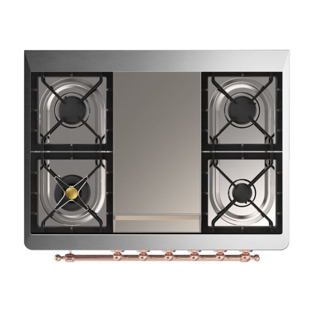 ILVE UM09F Majestic II 36 inch Dual Fuel Range with 6 Burners, Griddle