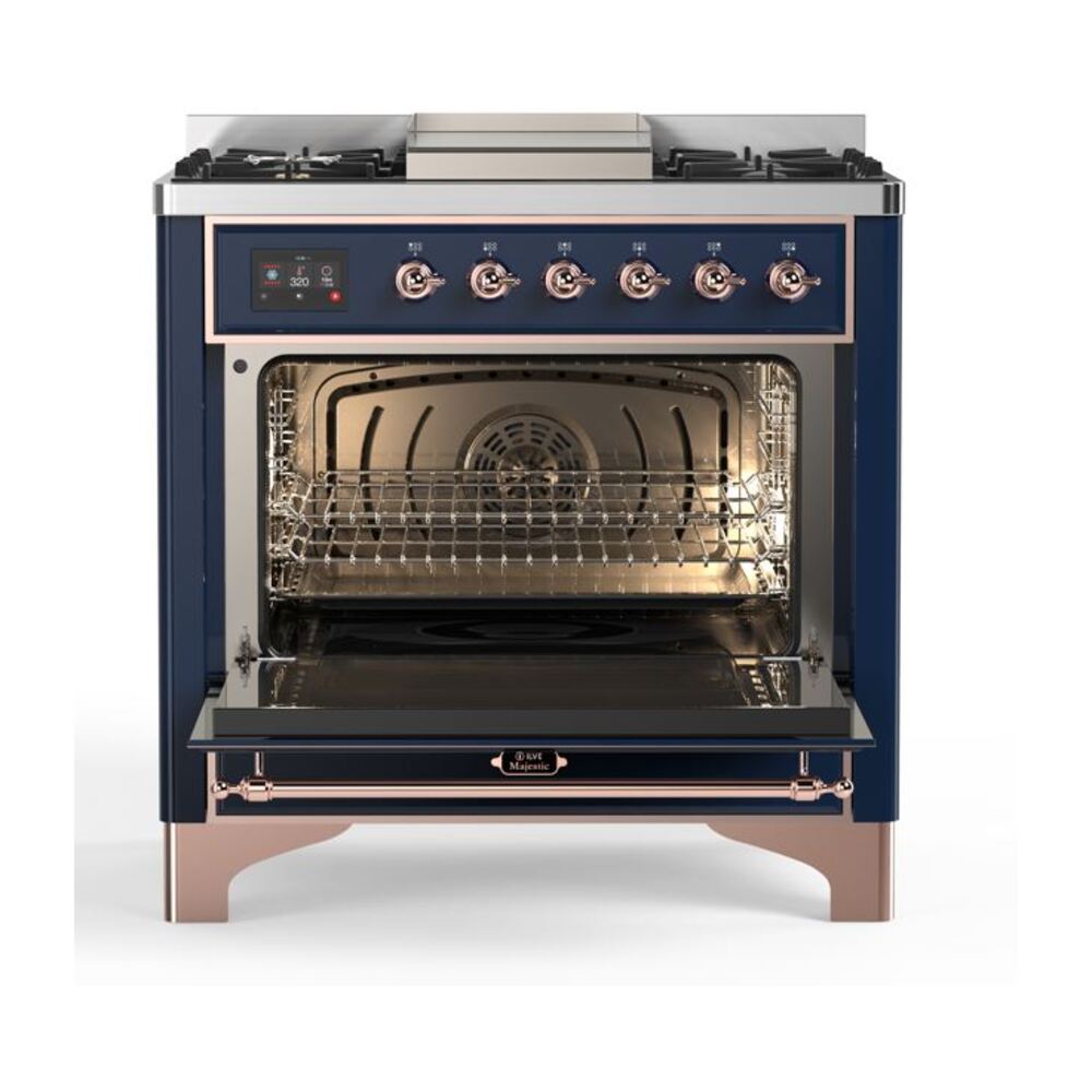 ILVE UM09F Majestic II 36 inch Dual Fuel Range with 6 Burners, Griddle