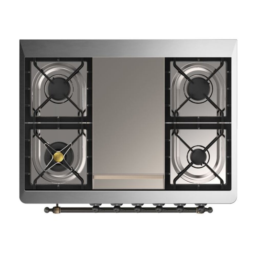 ILVE UM09F Majestic II 36 inch Dual Fuel Range with 6 Burners, Griddle