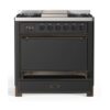 ILVE UM09F Majestic II 36 inch Dual Fuel Range with 6 Burners, Griddle
