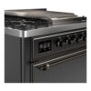 ILVE UM09F Majestic II 36 inch Dual Fuel Range with 6 Burners, Griddle