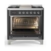 ILVE UM09F Majestic II 36 inch Dual Fuel Range with 6 Burners, Griddle