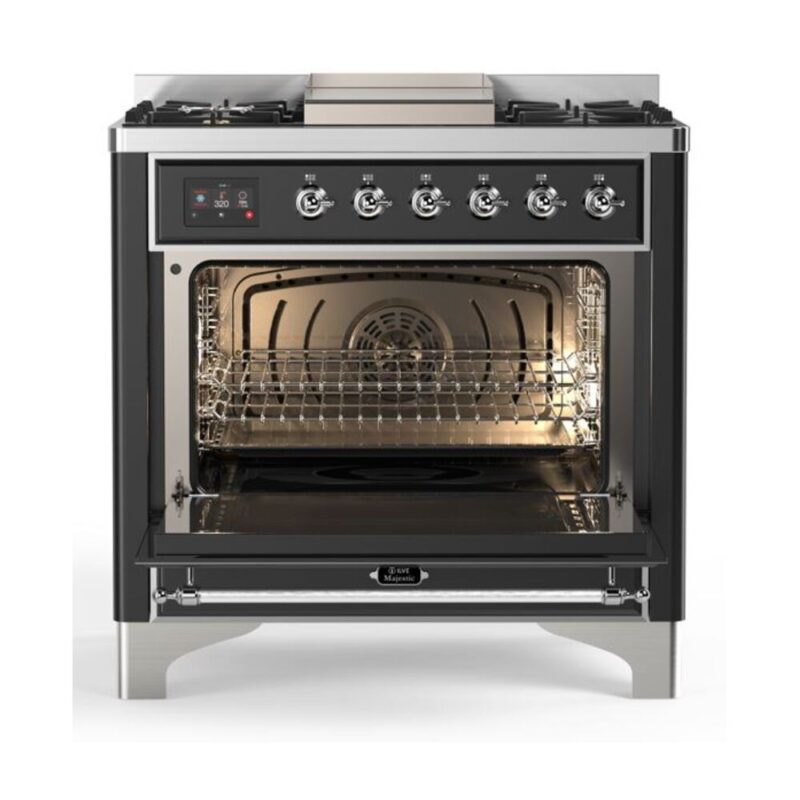 ILVE UM09F Majestic II 36 inch Dual Fuel Range with 6 Burners, Griddle