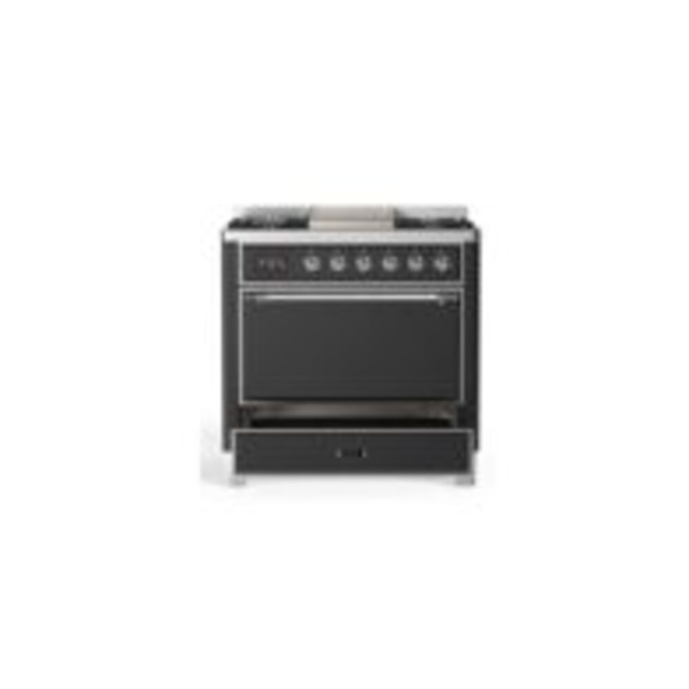 ILVE UM09F Majestic II 36 inch Dual Fuel Range with 6 Burners, Griddle