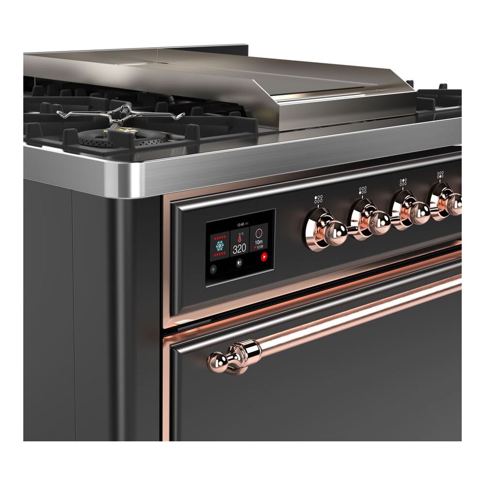 ILVE UM09F Majestic II 36 inch Dual Fuel Range with 6 Burners, Griddle