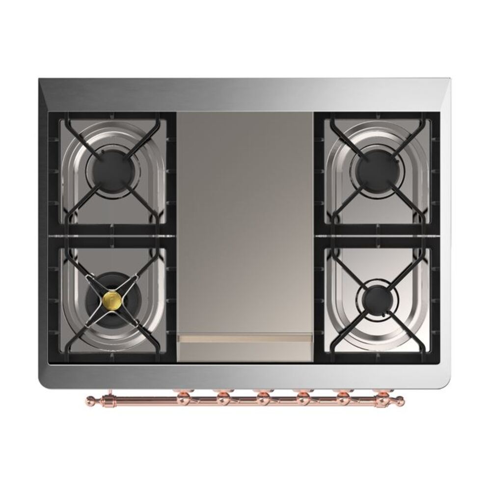 ILVE UM09F Majestic II 36 inch Dual Fuel Range with 6 Burners, Griddle