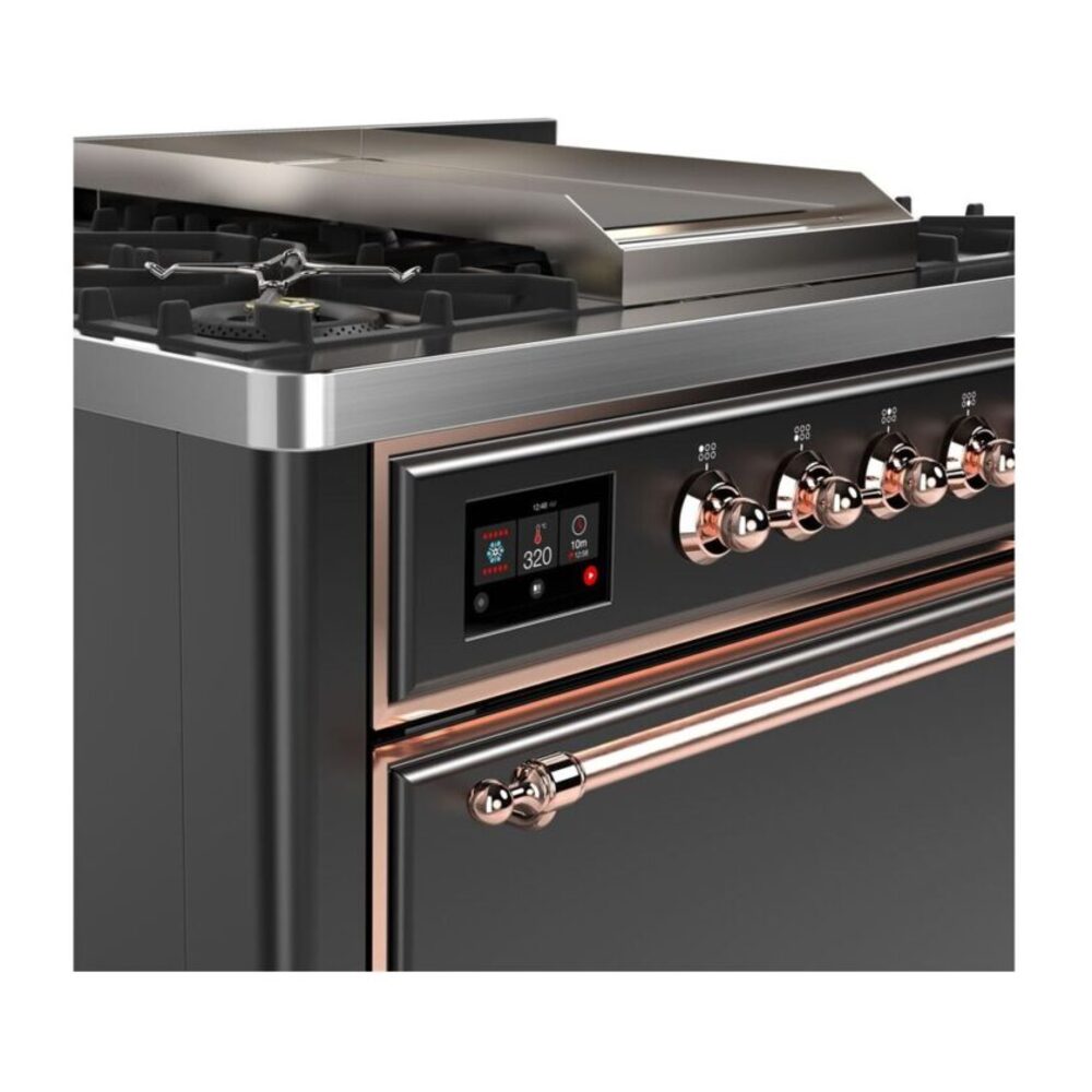 ILVE UM09F Majestic II 36 inch Dual Fuel Range with 6 Burners, Griddle
