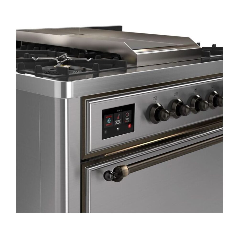 ILVE UM09F Majestic II 36 inch Dual Fuel Range with 6 Burners, Griddle