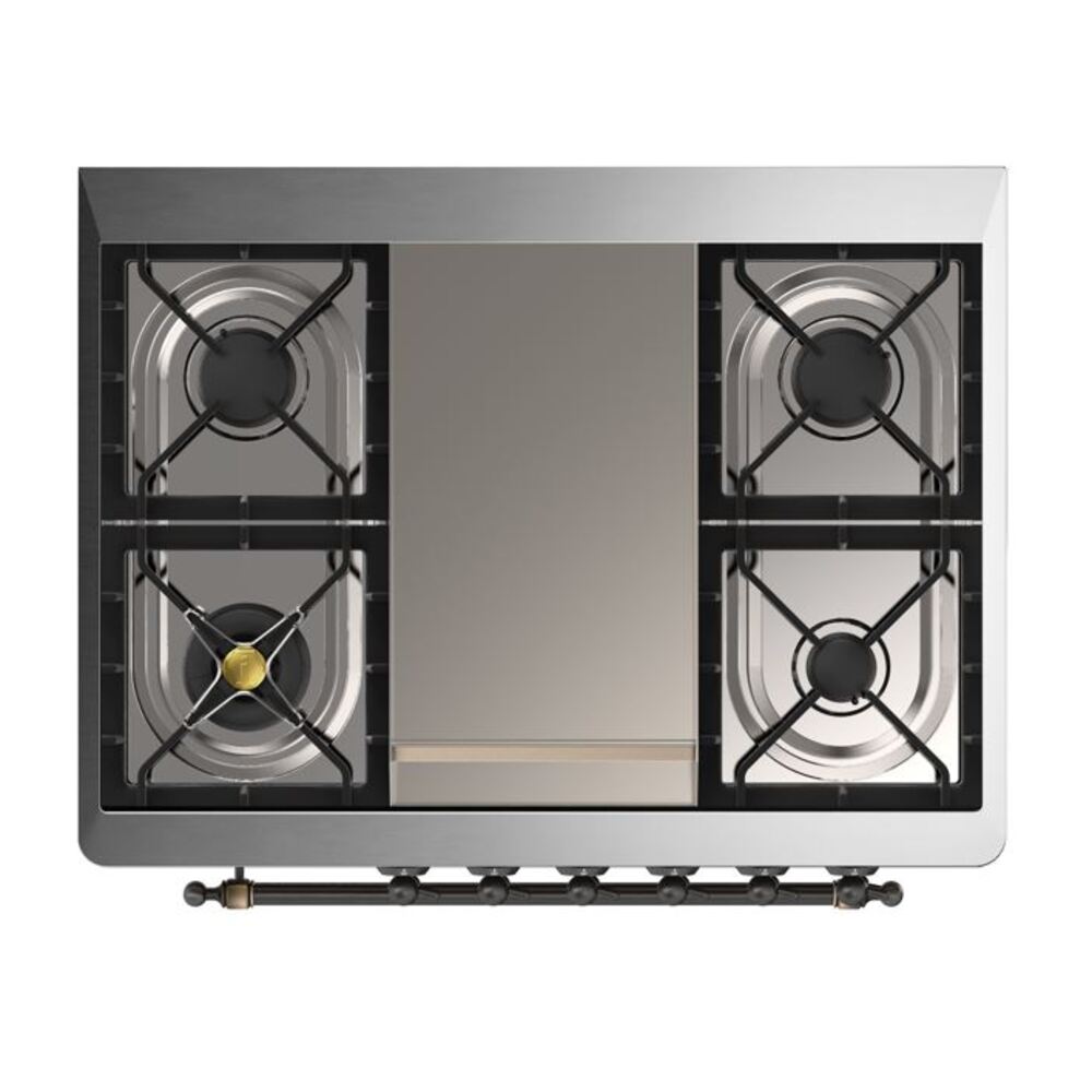 ILVE UM09F Majestic II 36 inch Dual Fuel Range with 6 Burners, Griddle