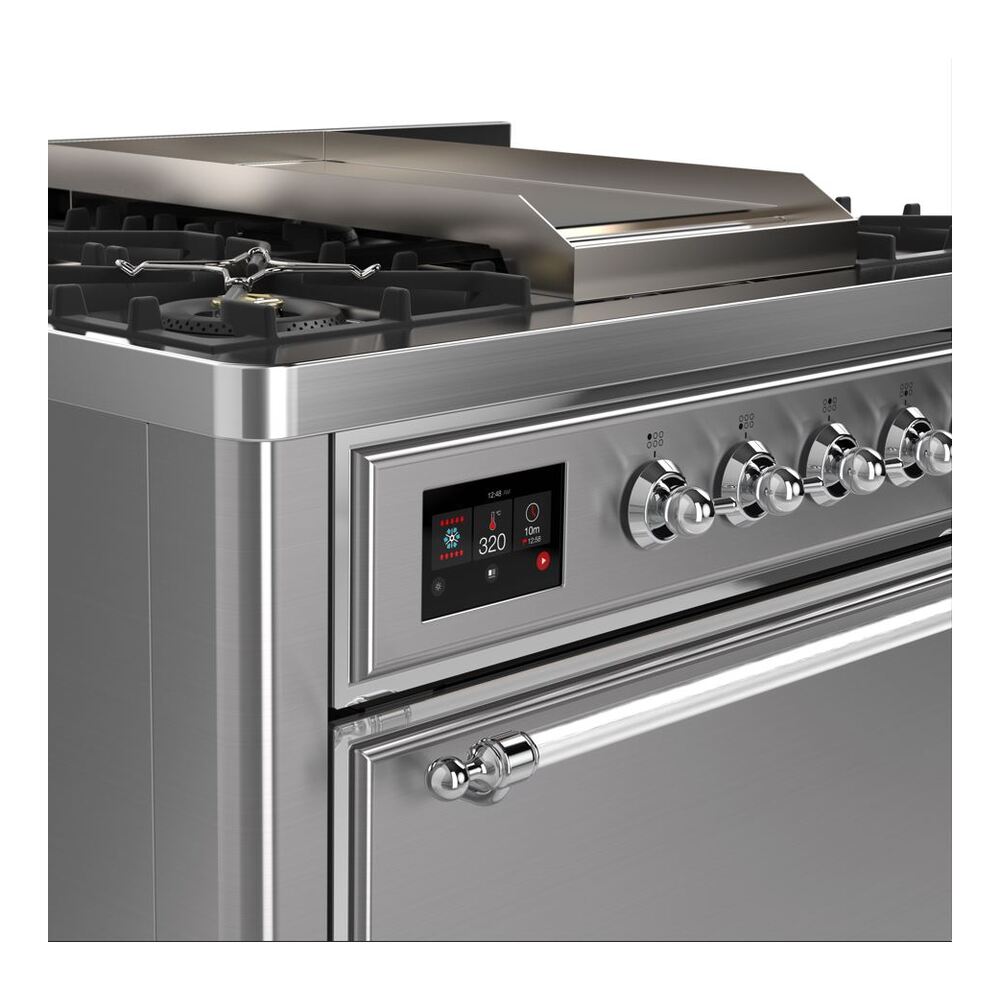 ILVE UM09F Majestic II 36 inch Dual Fuel Range with 6 Burners, Griddle