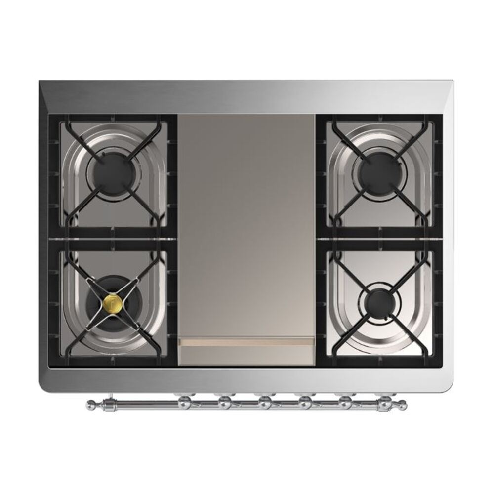 ILVE UM09F Majestic II 36 inch Dual Fuel Range with 6 Burners, Griddle