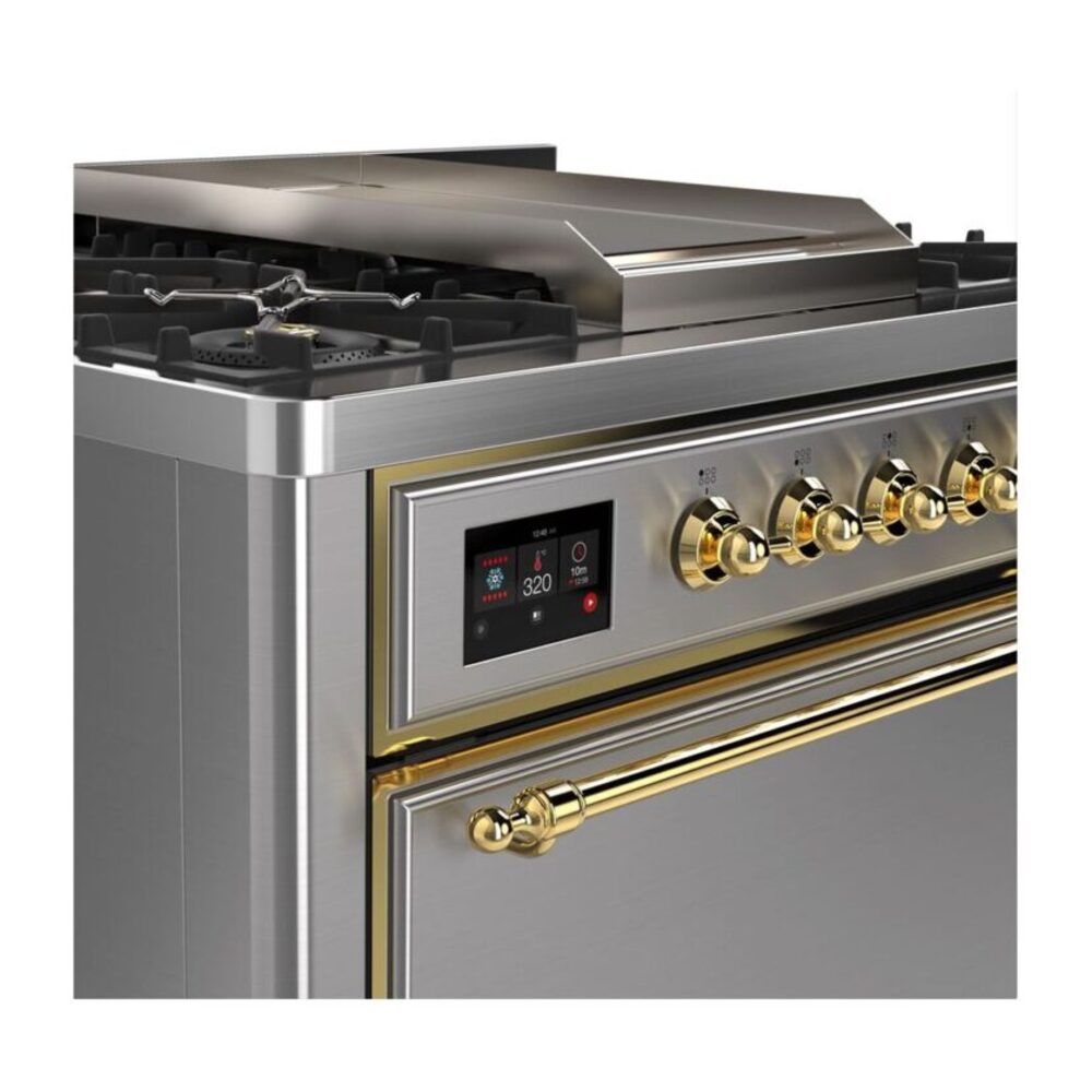 ILVE UM09F Majestic II 36 inch Dual Fuel Range with 6 Burners, Griddle