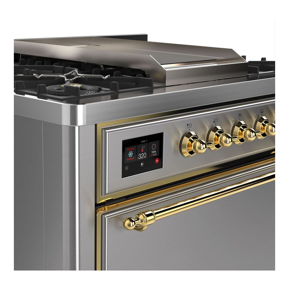 ILVE UM09F Majestic II 36 inch Dual Fuel Range with 6 Burners, Griddle