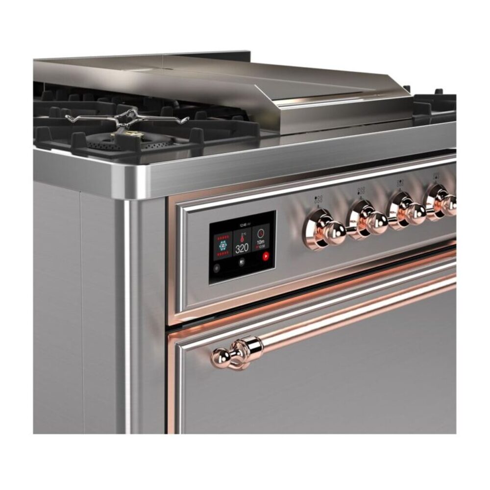 ILVE UM09F Majestic II 36 inch Dual Fuel Range with 6 Burners, Griddle