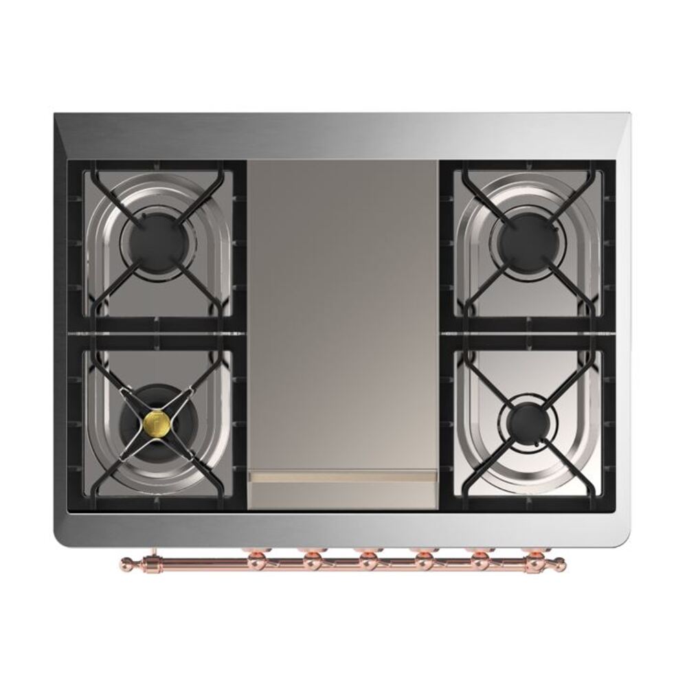 ILVE UM09F Majestic II 36 inch Dual Fuel Range with 6 Burners, Griddle