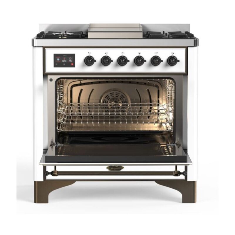 ILVE UM09F Majestic II 36 inch Dual Fuel Range with 6 Burners, Griddle