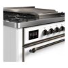 ILVE UM09F Majestic II 36 inch Dual Fuel Range with 6 Burners, Griddle