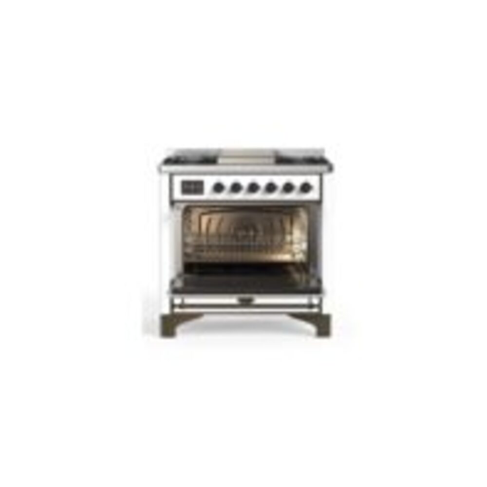 ILVE UM09F Majestic II 36 inch Dual Fuel Range with 6 Burners, Griddle