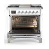 ILVE UM09F Majestic II 36 inch Dual Fuel Range with 6 Burners, Griddle