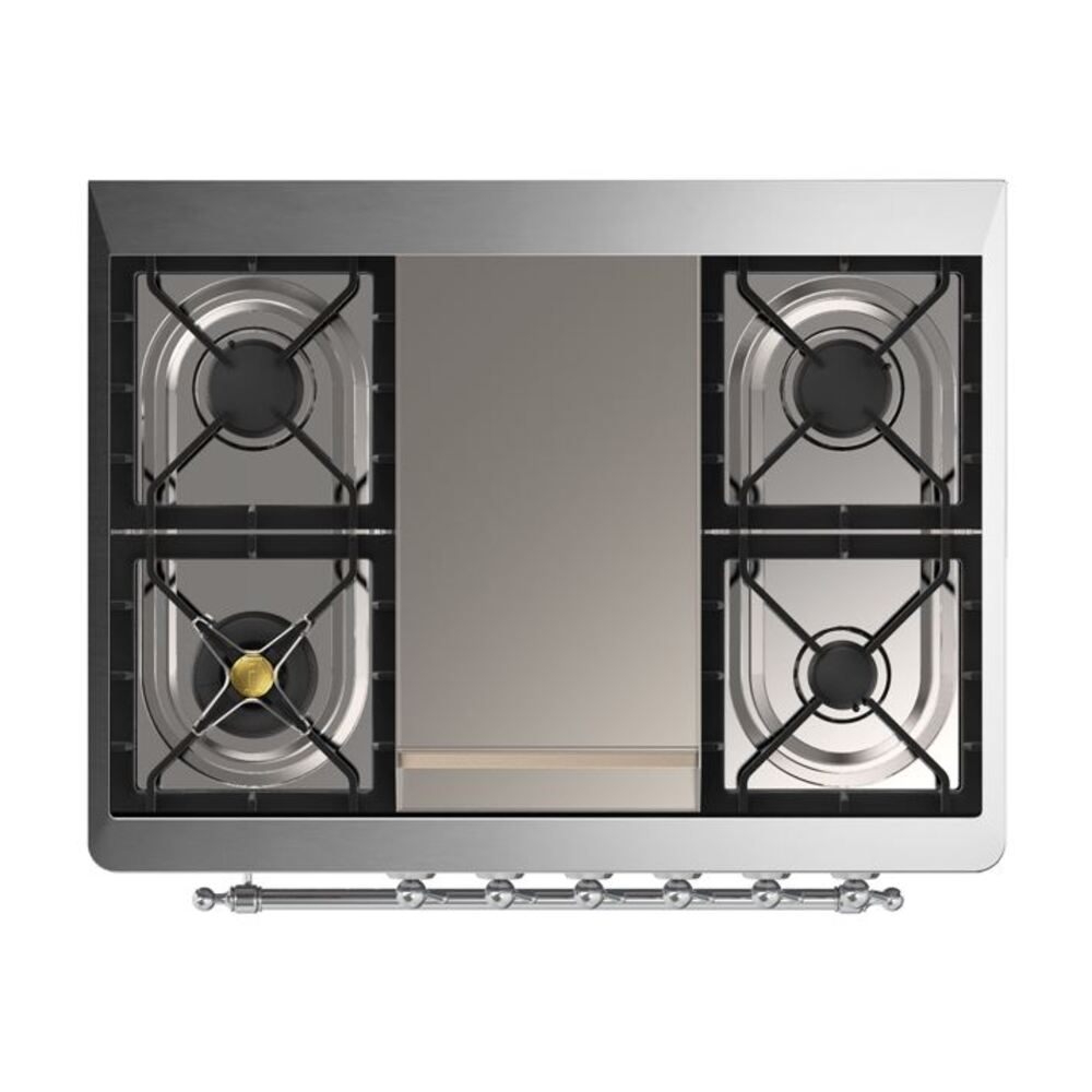 ILVE UM09F Majestic II 36 inch Dual Fuel Range with 6 Burners, Griddle