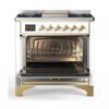 ILVE UM09F Majestic II 36 inch Dual Fuel Range with 6 Burners, Griddle