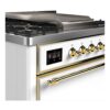 ILVE UM09F Majestic II 36 inch Dual Fuel Range with 6 Burners, Griddle