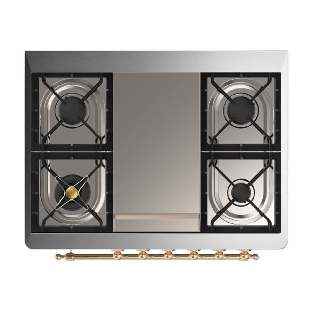 ILVE UM09F Majestic II 36 inch Dual Fuel Range with 6 Burners, Griddle