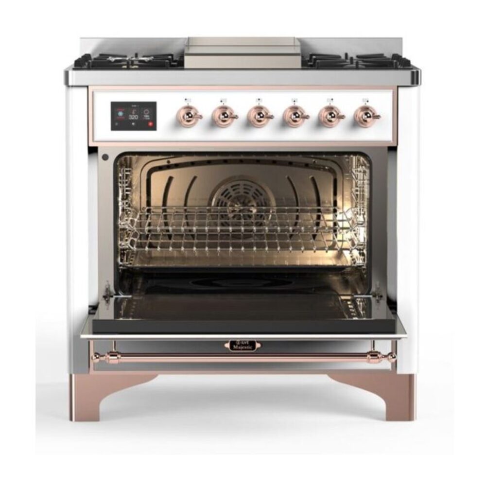 ILVE UM09F Majestic II 36 inch Dual Fuel Range with 6 Burners, Griddle