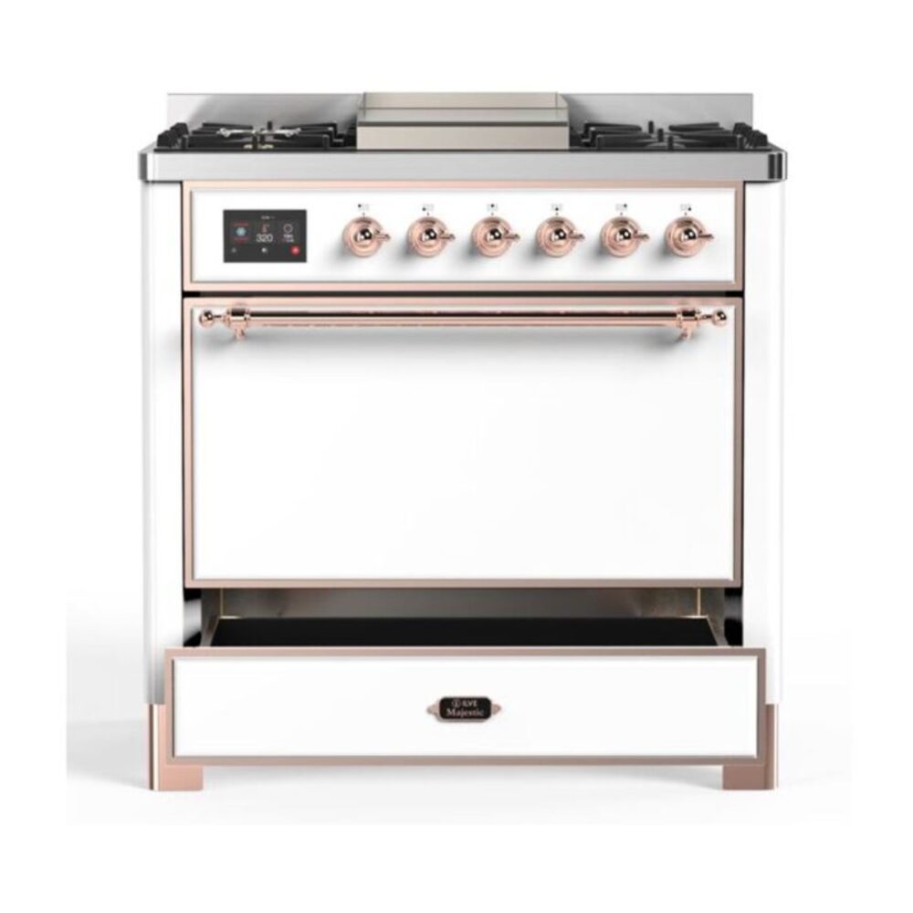 ILVE UM09F Majestic II 36 inch Dual Fuel Range with 6 Burners, Griddle