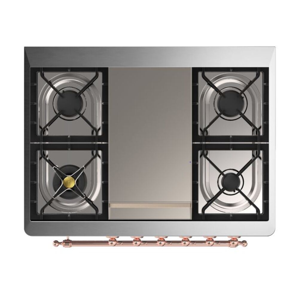 ILVE UM09F Majestic II 36 inch Dual Fuel Range with 6 Burners, Griddle