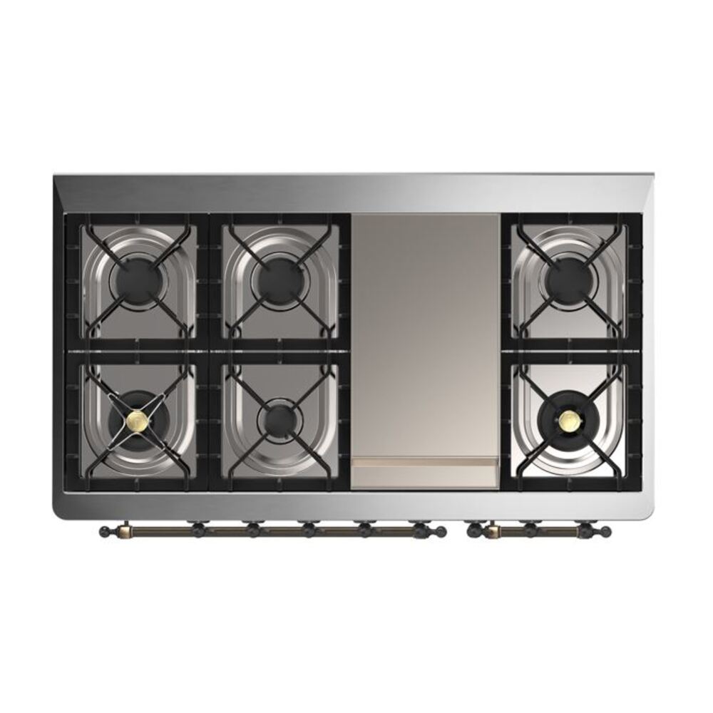 ILVE UM12F Majestic II 48 inch Dual Fuel Range with 8 Burners, Griddle
