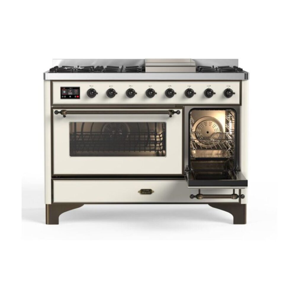 ILVE UM12F Majestic II 48 inch Dual Fuel Range with 8 Burners, Griddle