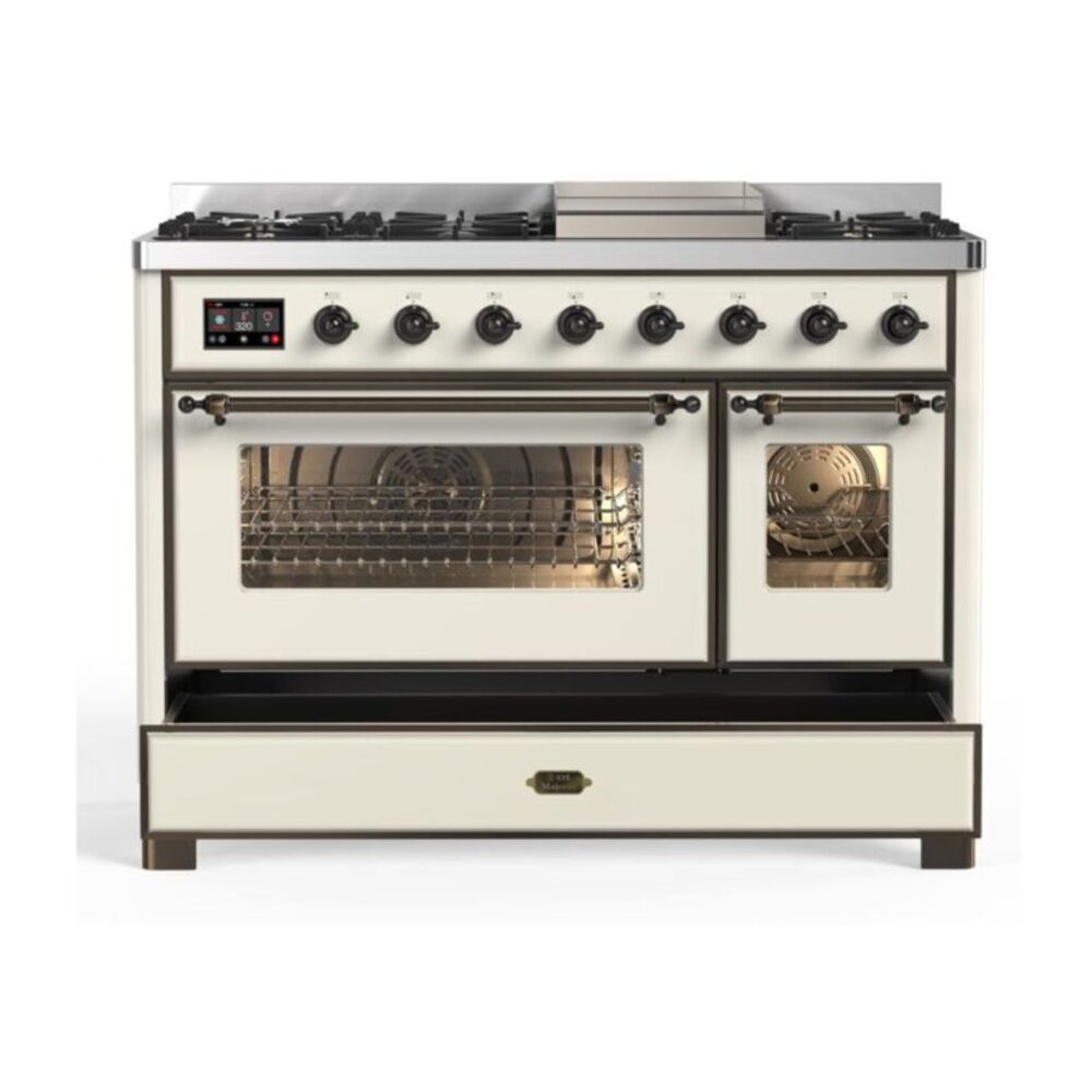 ILVE UM12F Majestic II 48 inch Dual Fuel Range with 8 Burners, Griddle
