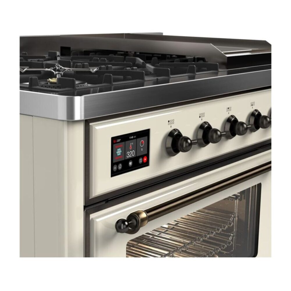 ILVE UM12F Majestic II 48 inch Dual Fuel Range with 8 Burners, Griddle
