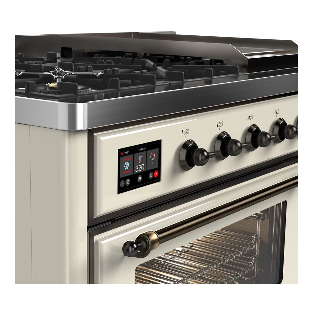 ILVE UM12F Majestic II 48 inch Dual Fuel Range with 8 Burners, Griddle