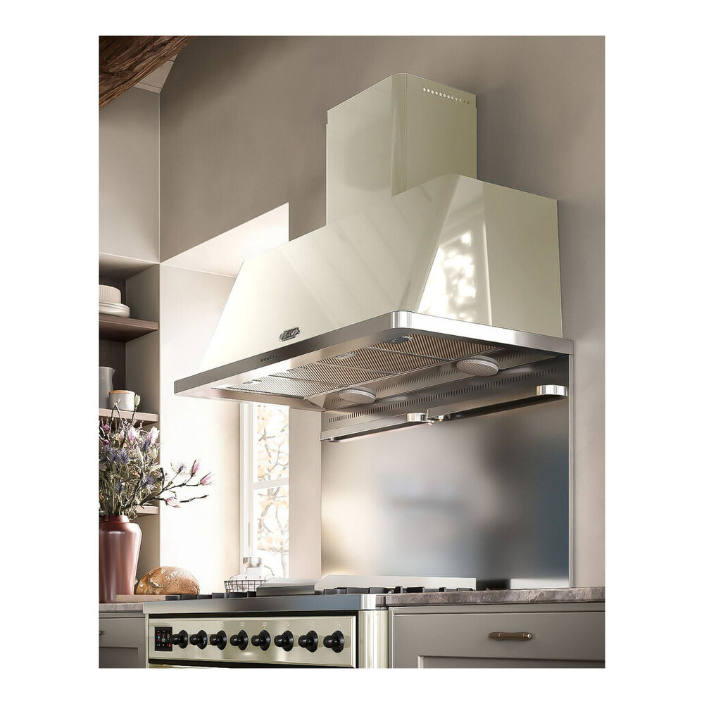 ILVE UM12FDNS3AWB Majestic II 48 inch Dual Fuel Range with 8 Black Brass Burners, Griddle (Natural Gas, Triple Glass Door, Antique White, Burnished) 7 UM12FDNS3AWB-lifestyle