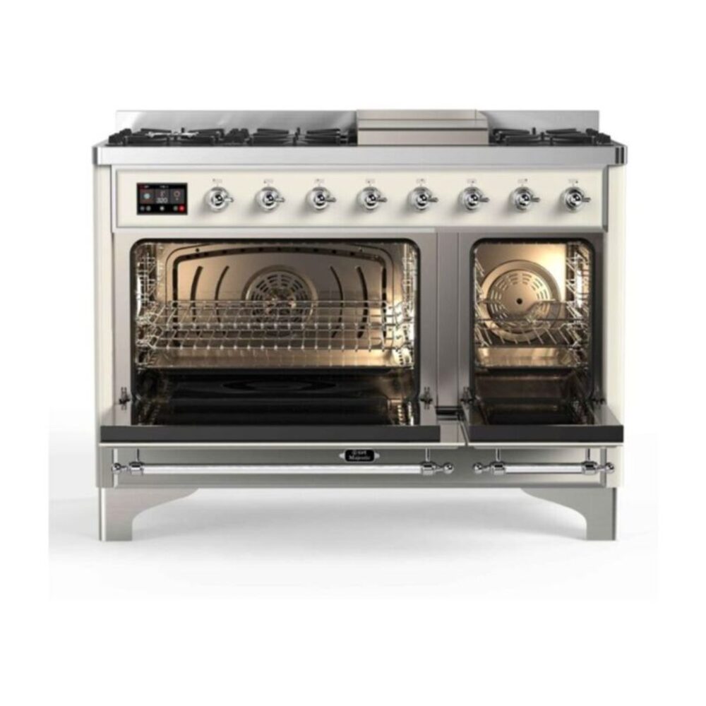 ILVE_UM12FDNS3AWCLP_Majestic_II_48"_Dual_Fuel_Range_Front_View