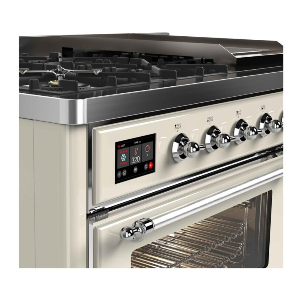 ILVE UM12F Majestic II 48 inch Dual Fuel Range with 8 Burners, Griddle