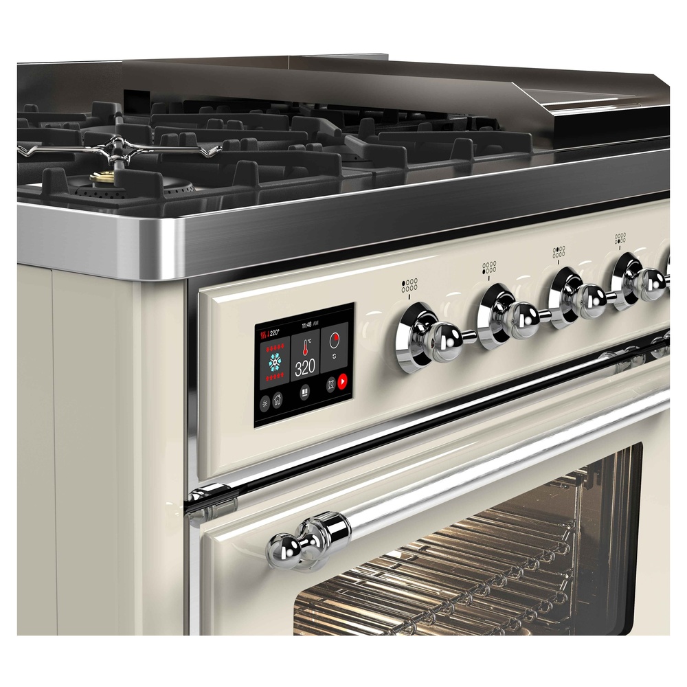 ILVE UM12F Majestic II 48 inch Dual Fuel Range with 8 Burners, Griddle