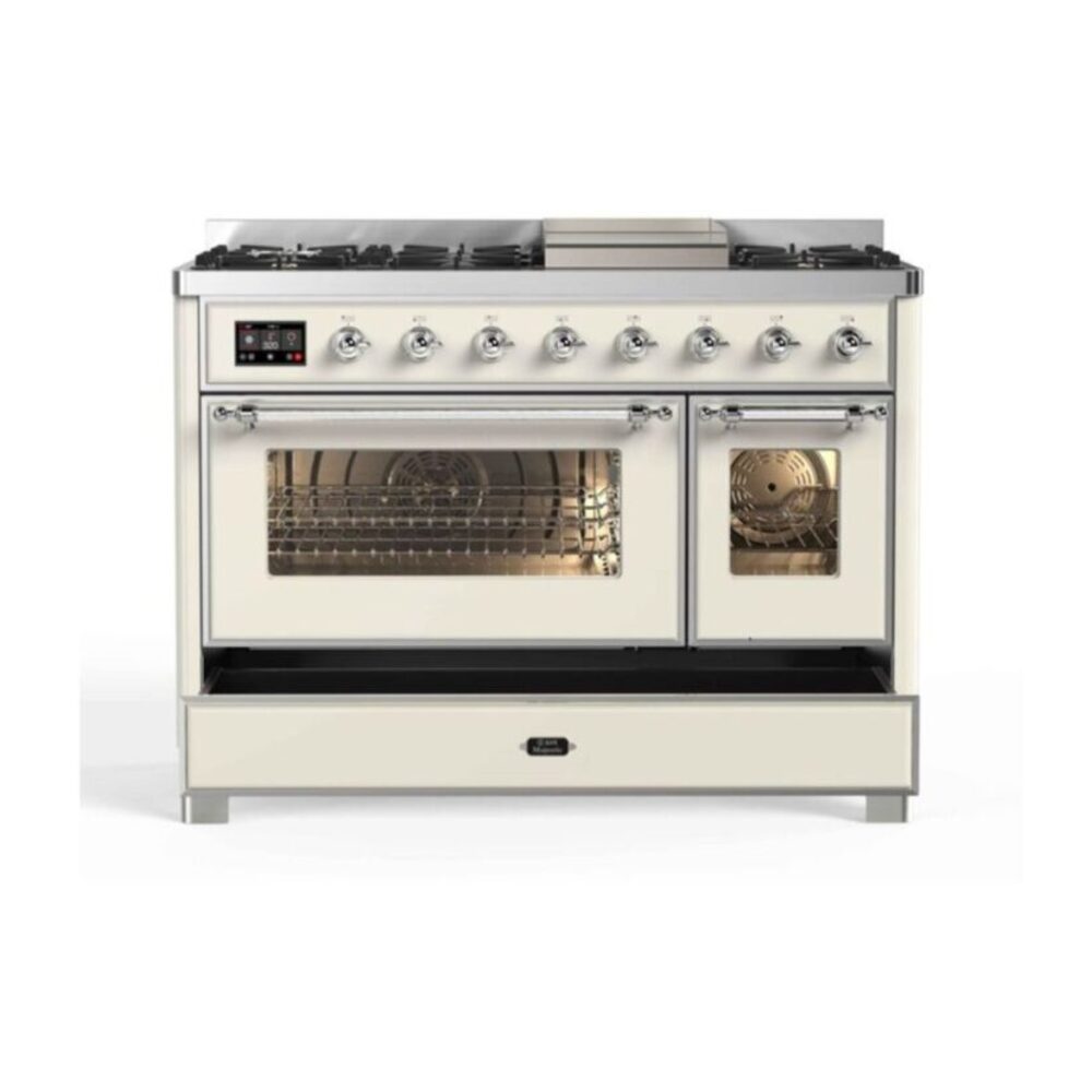 ILVE UM12F Majestic II 48 inch Dual Fuel Range with 8 Burners, Griddle