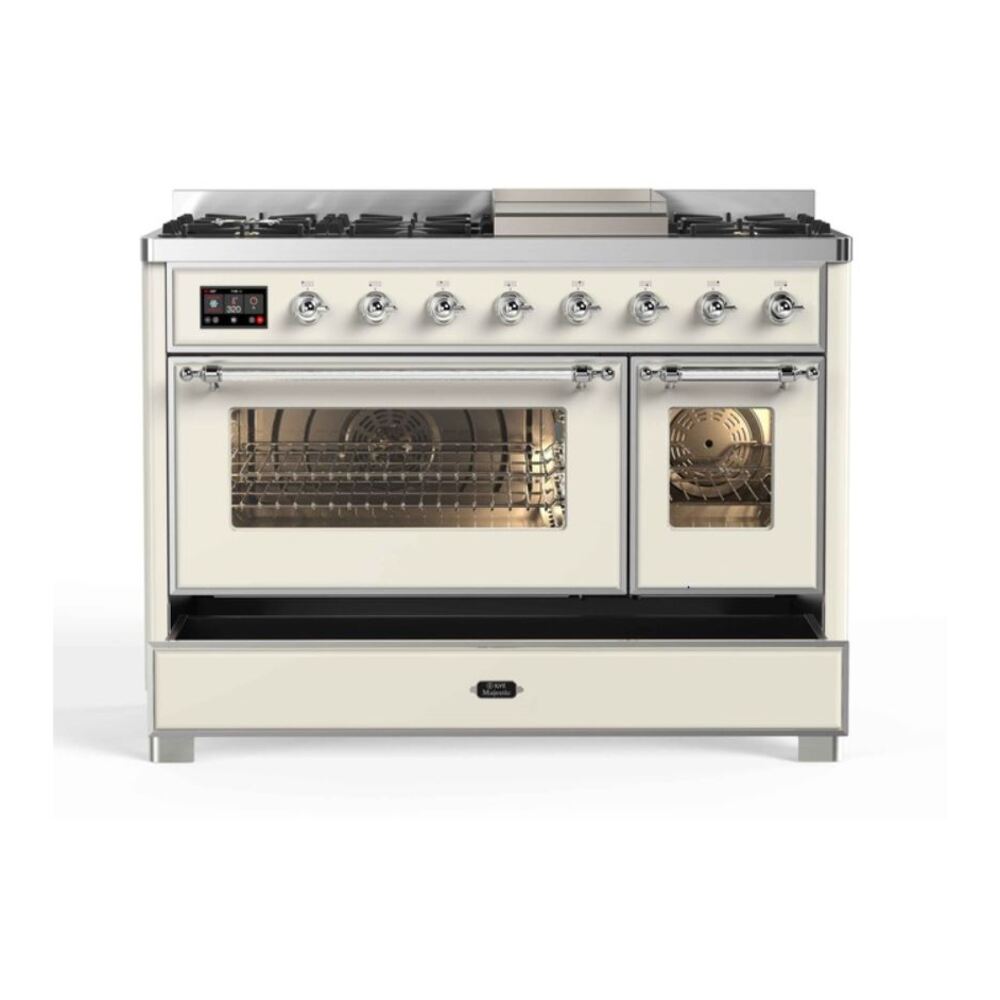 ILVE_UM12FDNS3AWC_Majestic_II_48_Dual_Fuel_Range_Top_Angle