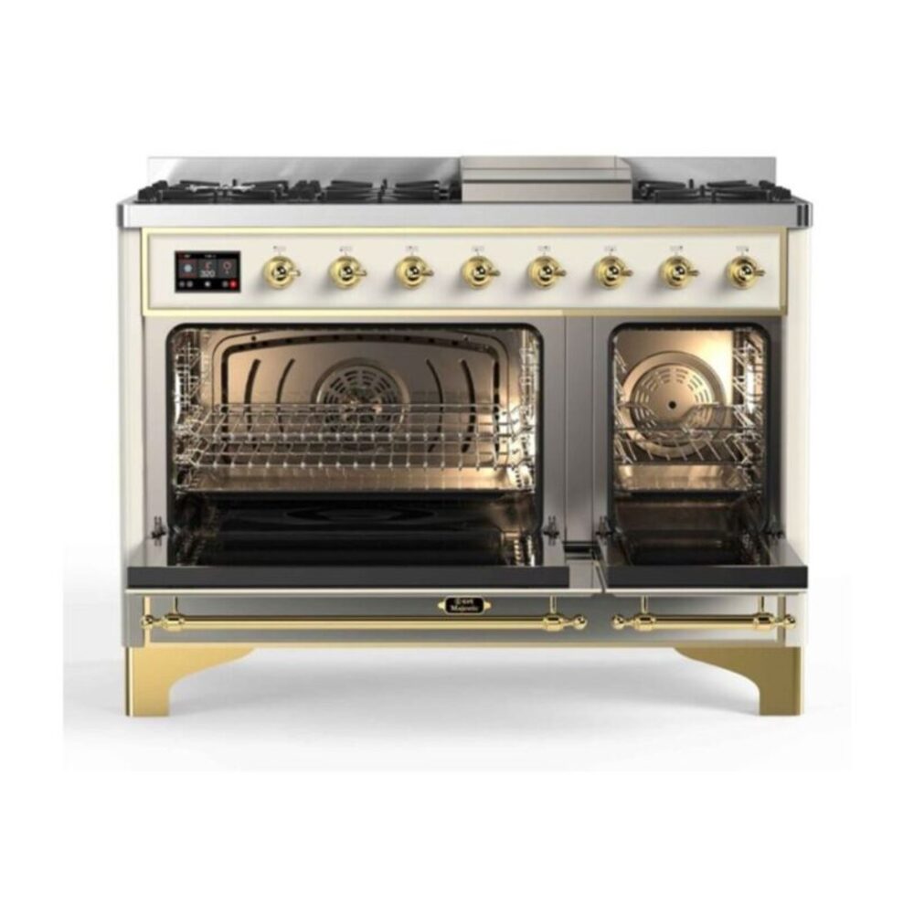 ILVE_UM12FDNS3AWGLP_Majestic_II_48"_Dual_Fuel_Range_Top_Angle