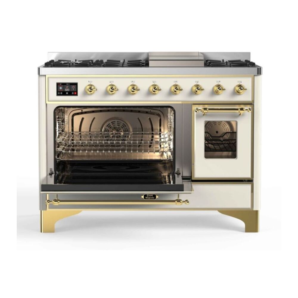 ILVE UM12F Majestic II 48 inch Dual Fuel Range with 8 Burners, Griddle