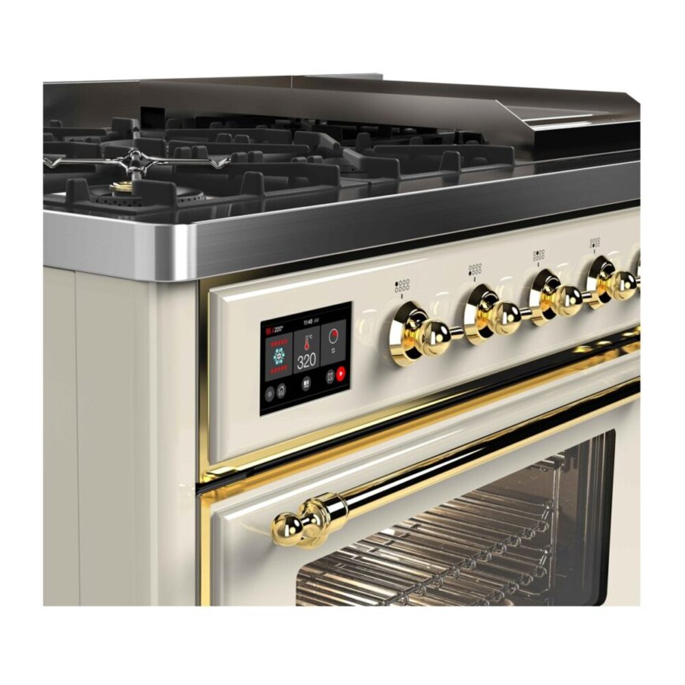 ILVE UM12F Majestic II 48 inch Dual Fuel Range with 8 Burners, Griddle