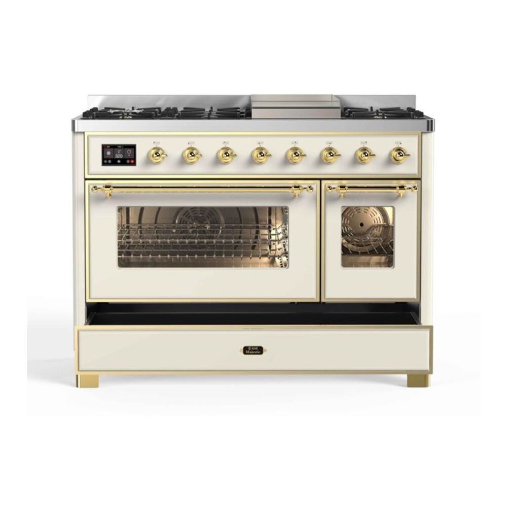 ILVE UM12F Majestic II 48 inch Dual Fuel Range with 8 Burners, Griddle