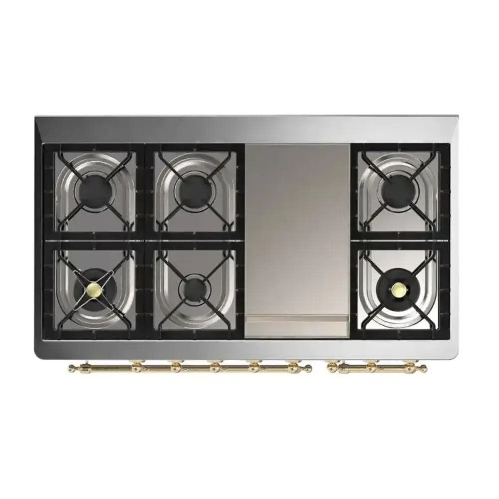 ILVE UM12F Majestic II 48 inch Dual Fuel Range with 8 Burners, Griddle