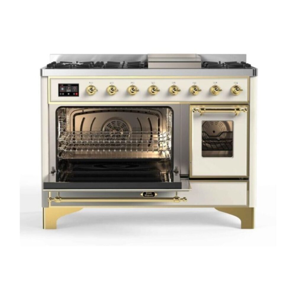 ILVE UM12F Majestic II 48 inch Dual Fuel Range with 8 Burners, Griddle