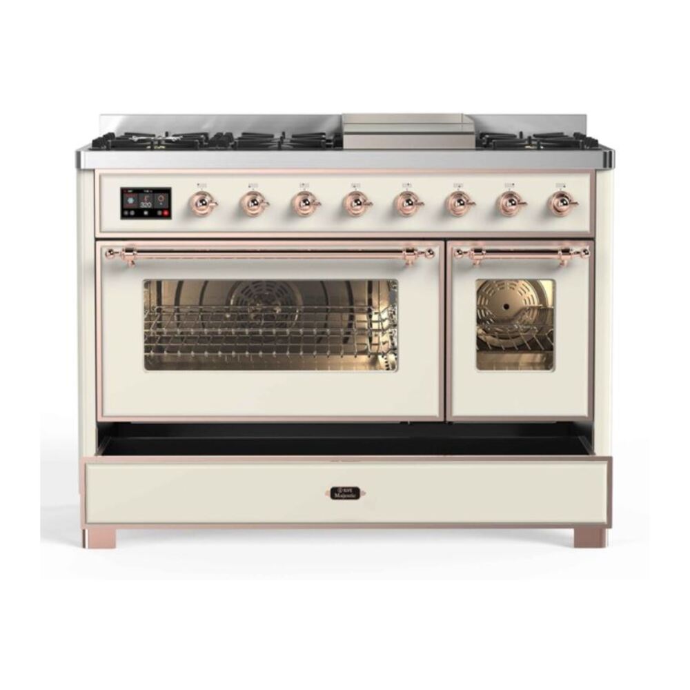 ILVE UM12F Majestic II 48 inch Dual Fuel Range with 8 Burners, Griddle