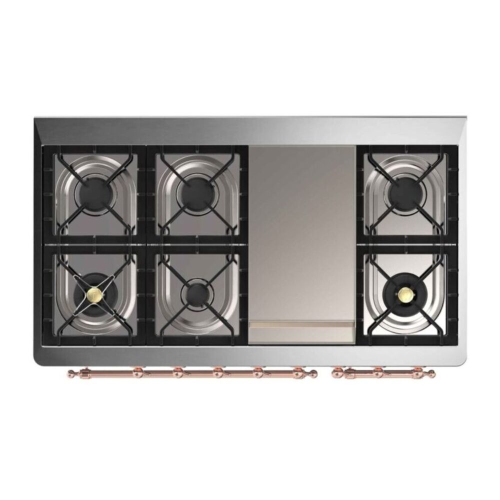 ILVE UM12F Majestic II 48 inch Dual Fuel Range with 8 Burners, Griddle